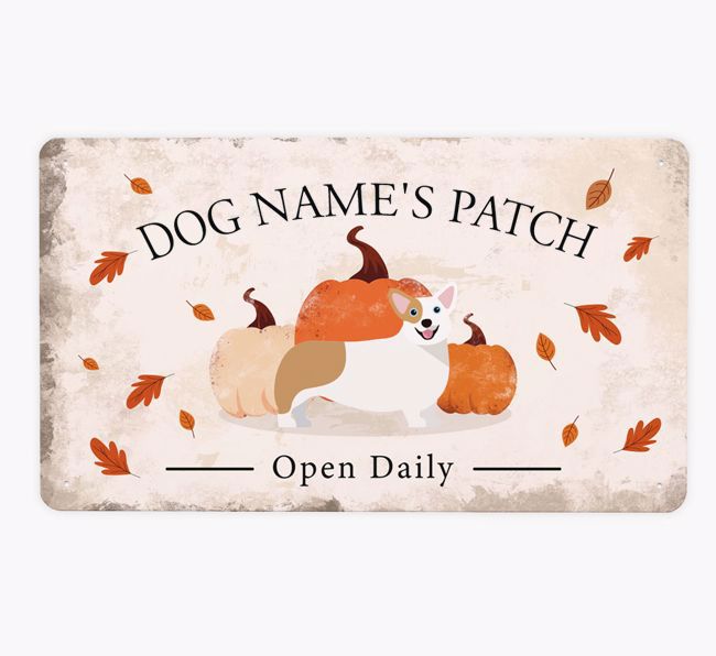 Pumpkin Patch: Personalised {breedFullName} Metal Sign